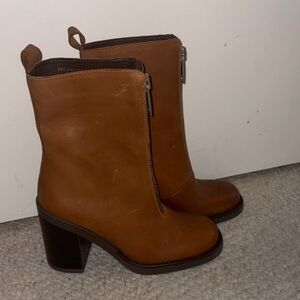 Steve Madden Tan Leather Heeled Boots